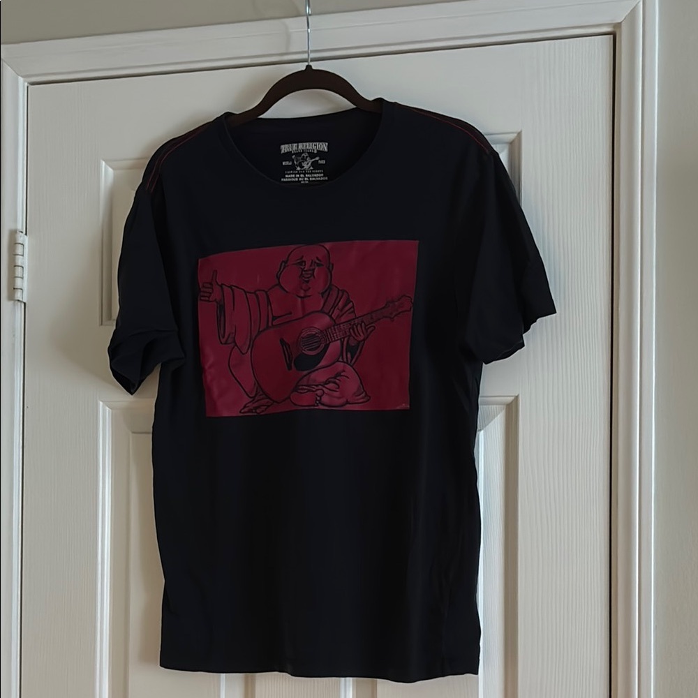 Black Short Sleeve Tee with Bold Graphic Design